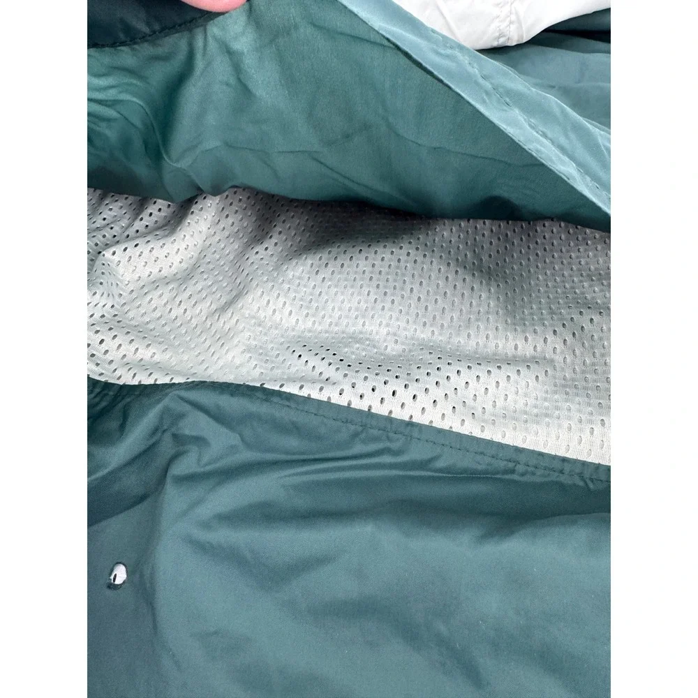 Nike Vintage Anorak Hooded Pullover Jacket‎ Green White Men's Medium Small Hole